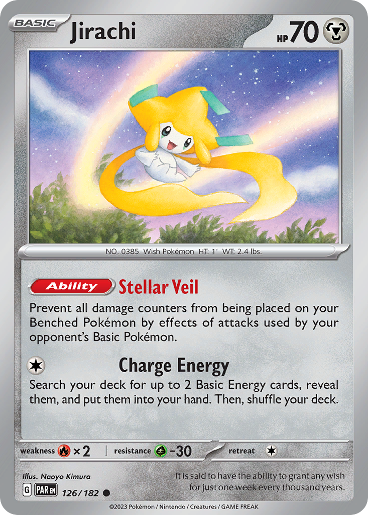Jirachi 126/182 — English Pokémon Paradox Rift (2023)