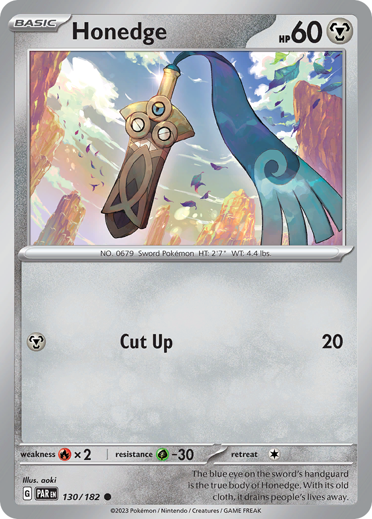 Honedge 130/182 — English Pokémon Paradox Rift (2023)