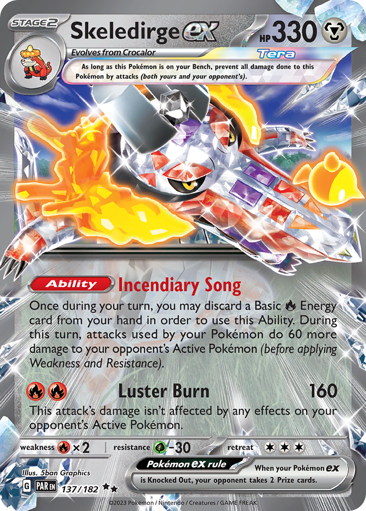 Skeledirge ex 137/182 — English Pokémon Paradox Rift (2023)