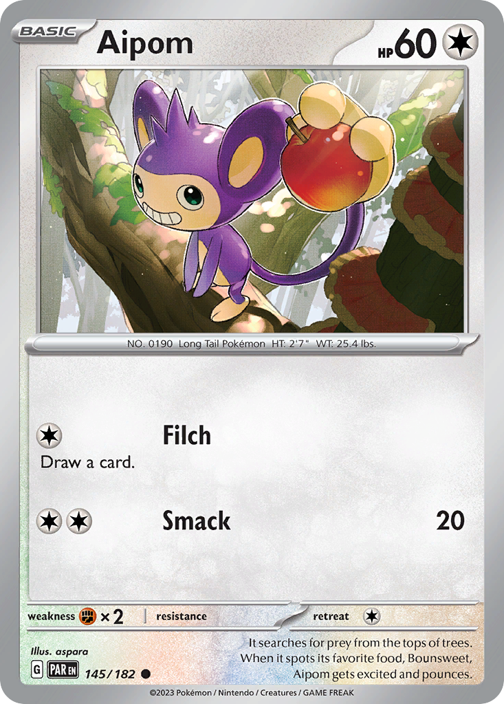 Aipom 145/182 — English Pokémon Paradox Rift (2023)
