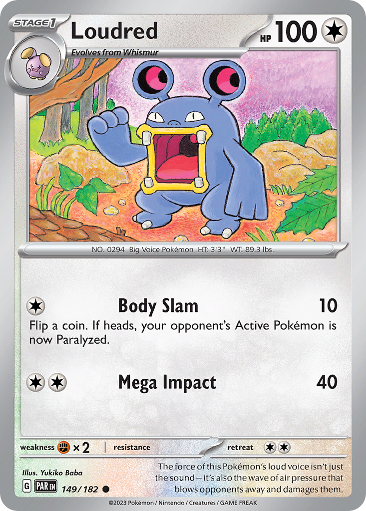 Loudred 149/182 — English Pokémon Paradox Rift (2023)