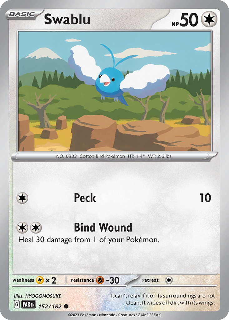 Swablu 152/182 — English Pokémon Paradox Rift (2023)