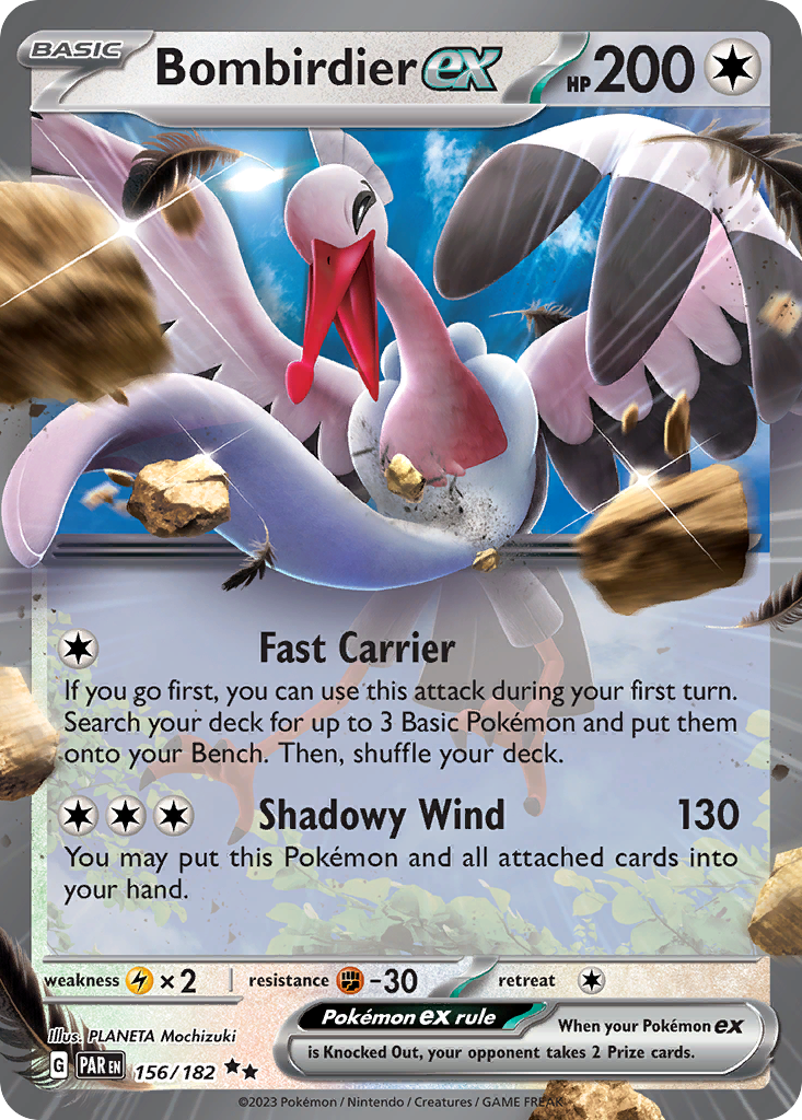 Bombirdier ex 156/182 — English Pokémon Paradox Rift (2023)