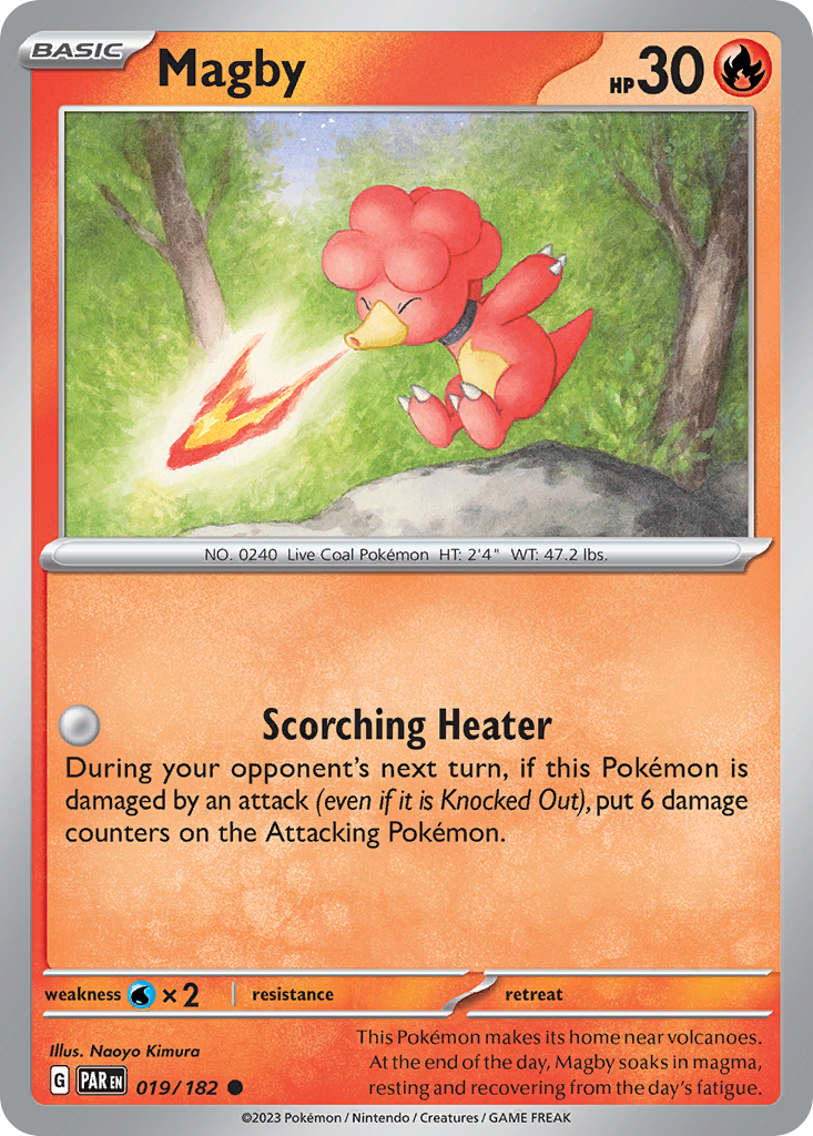Magby 19/182 — English Pokémon Paradox Rift (2023)