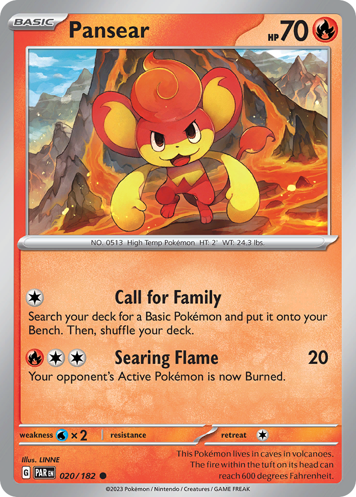 Pansear 20/182 — English Pokémon Paradox Rift (2023)