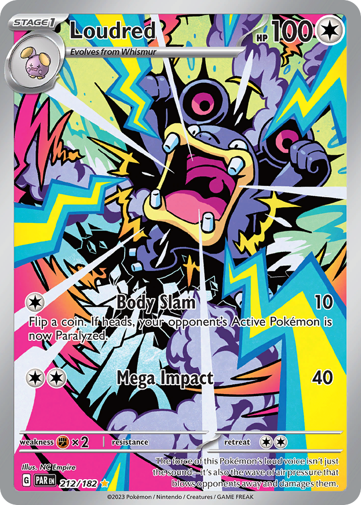 Loudred 212/182 — English Pokémon Paradox Rift (2023)