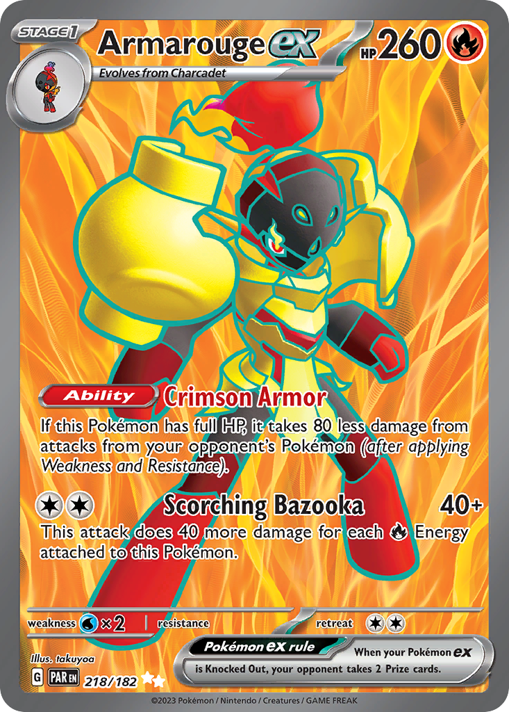 Armarouge ex 218/182 — English Pokémon Paradox Rift (2023)
