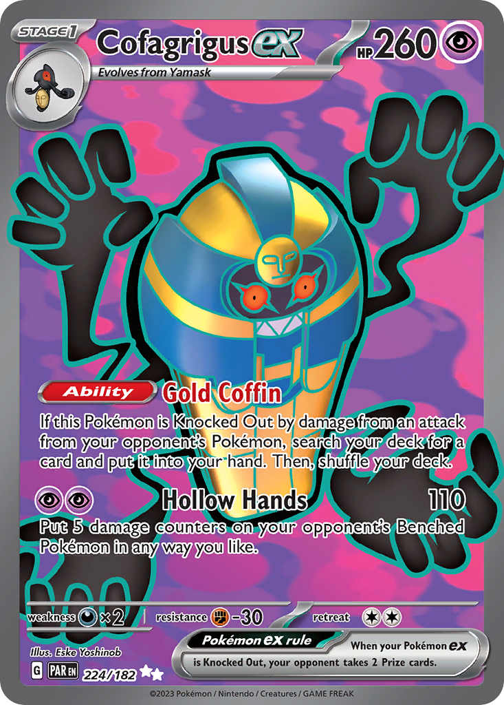Cofagrigus ex 224/182 — English Pokémon Paradox Rift (2023)