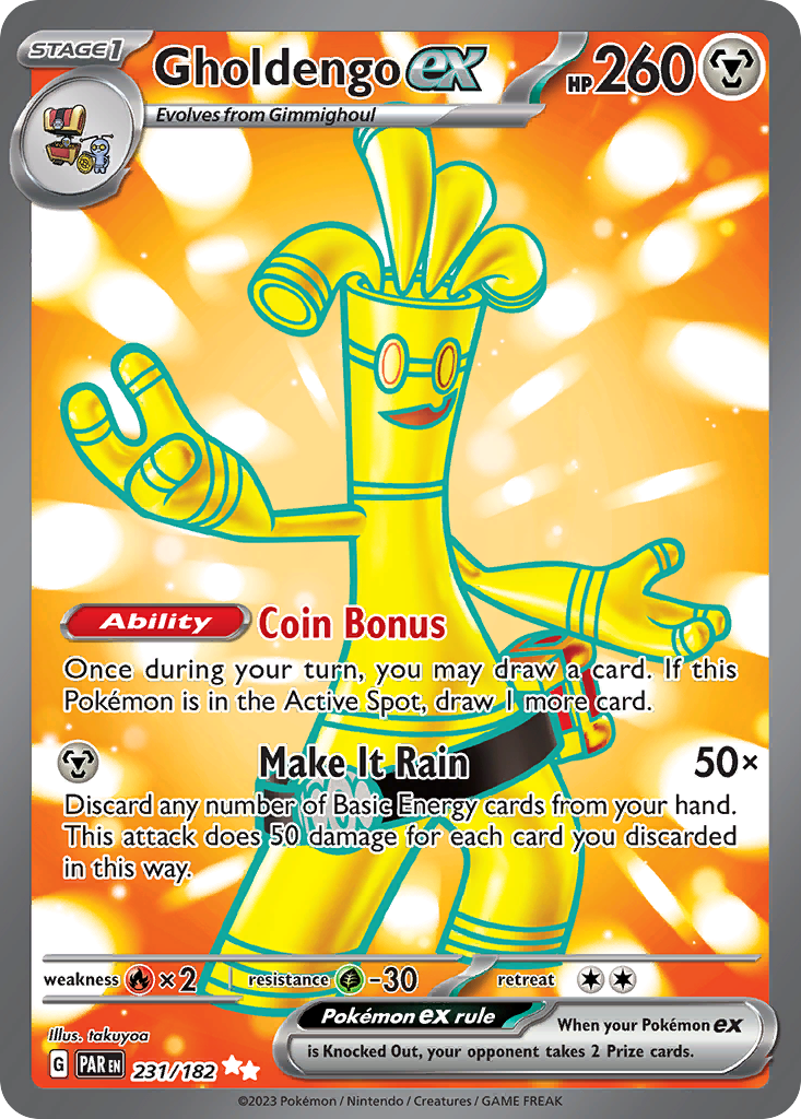 Gholdengo ex 231/182 — English Pokémon Paradox Rift (2023)