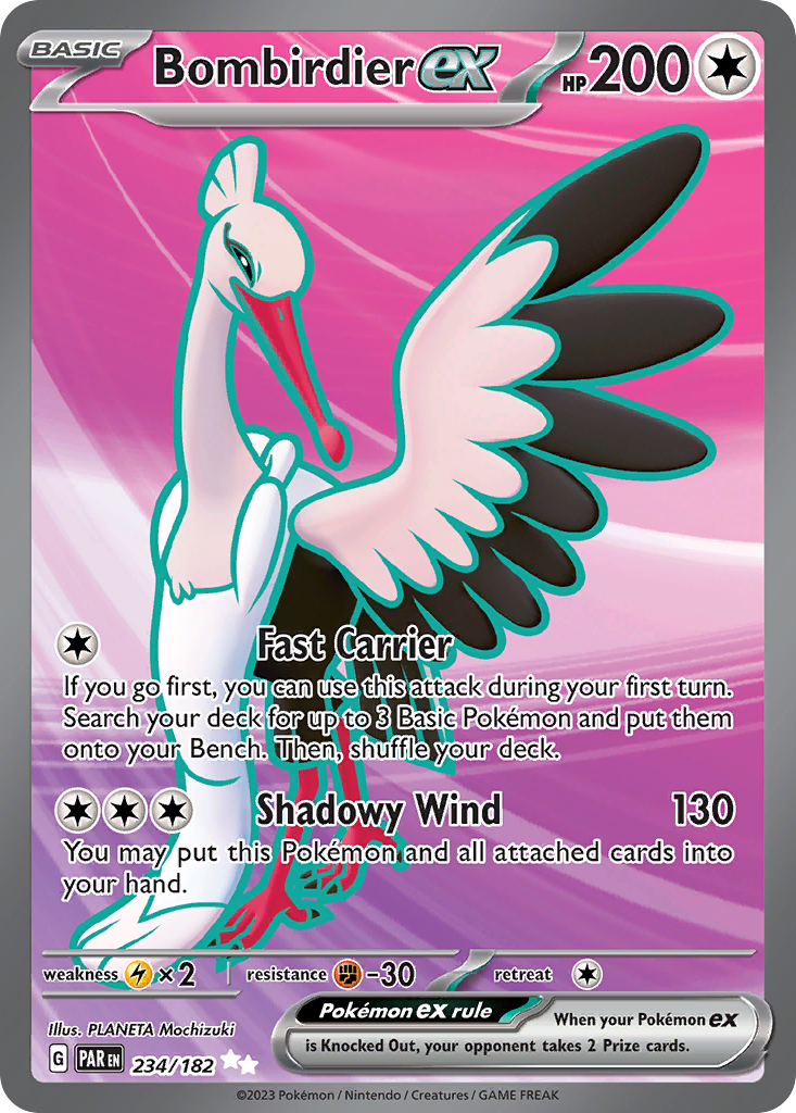 Bombirdier ex 234/182 — English Pokémon Paradox Rift (2023)