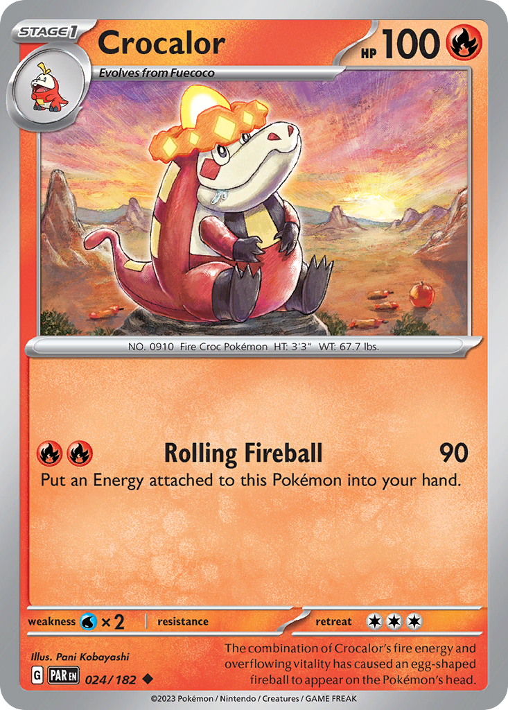 Crocalor 24/182 — English Pokémon Paradox Rift (2023)