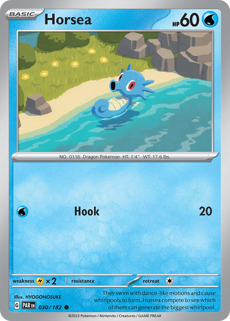 Horsea 30/182 — English Pokémon Paradox Rift (2023)