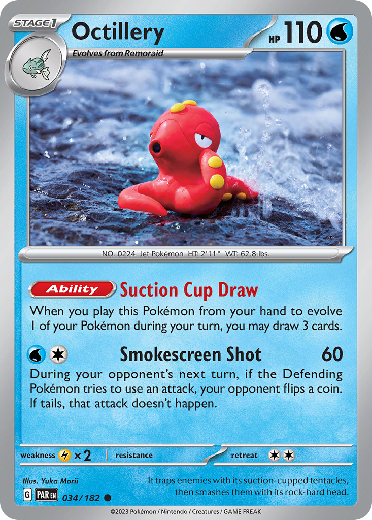 Octillery 34/182 — English Pokémon Paradox Rift (2023)
