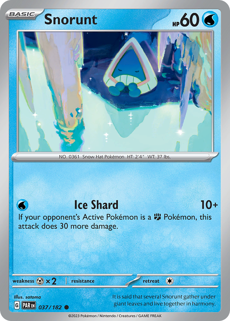 Snorunt 37/182 — English Pokémon Paradox Rift (2023)