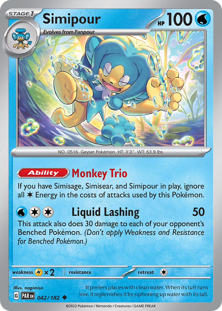 Simipour 42/182 — English Pokémon Paradox Rift (2023)