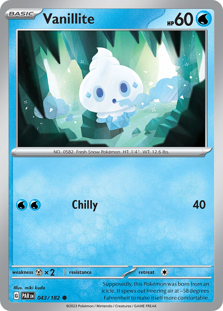 Vanillite 43/182 — English Pokémon Paradox Rift (2023)
