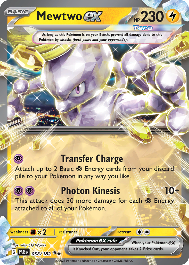 Mewtwo ex 58/182 — English Pokémon Paradox Rift (2023)