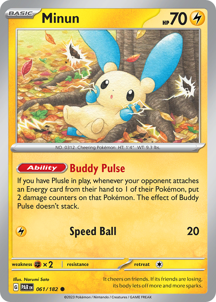 Minun 61/182 — English Pokémon Paradox Rift (2023)