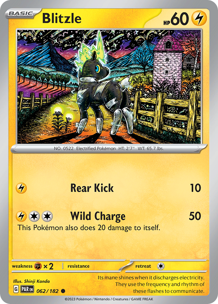 Blitzle 62/182 — English Pokémon Paradox Rift (2023)