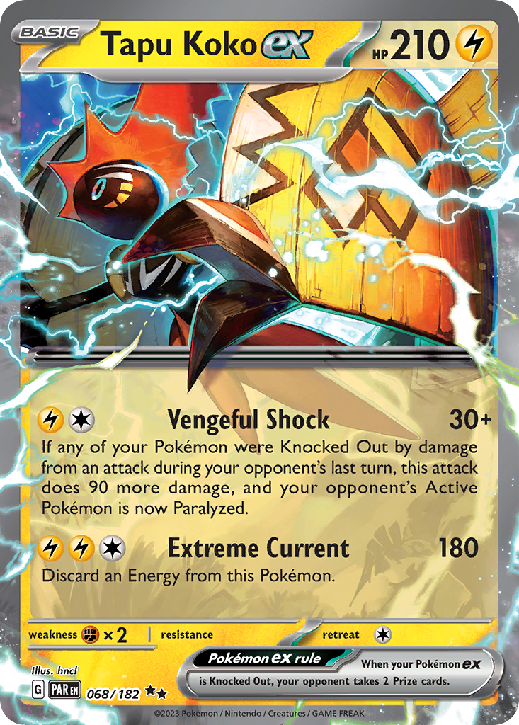 Tapu Koko ex 68/182 — English Pokémon Paradox Rift (2023)