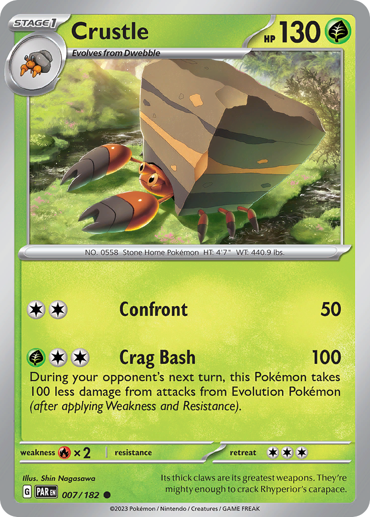 Crustle 7/182 — English Pokémon Paradox Rift (2023)