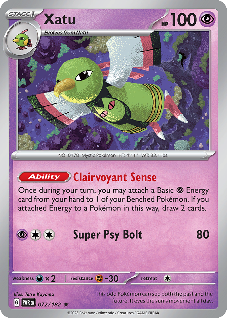 Xatu 72/182 — English Pokémon Paradox Rift (2023)