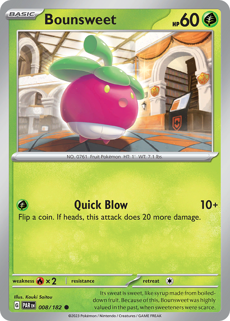 Bounsweet 8/182 — English Pokémon Paradox Rift (2023)