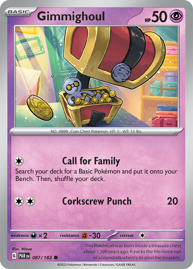 Gimmighoul 87/182 — English Pokémon Paradox Rift (2023)