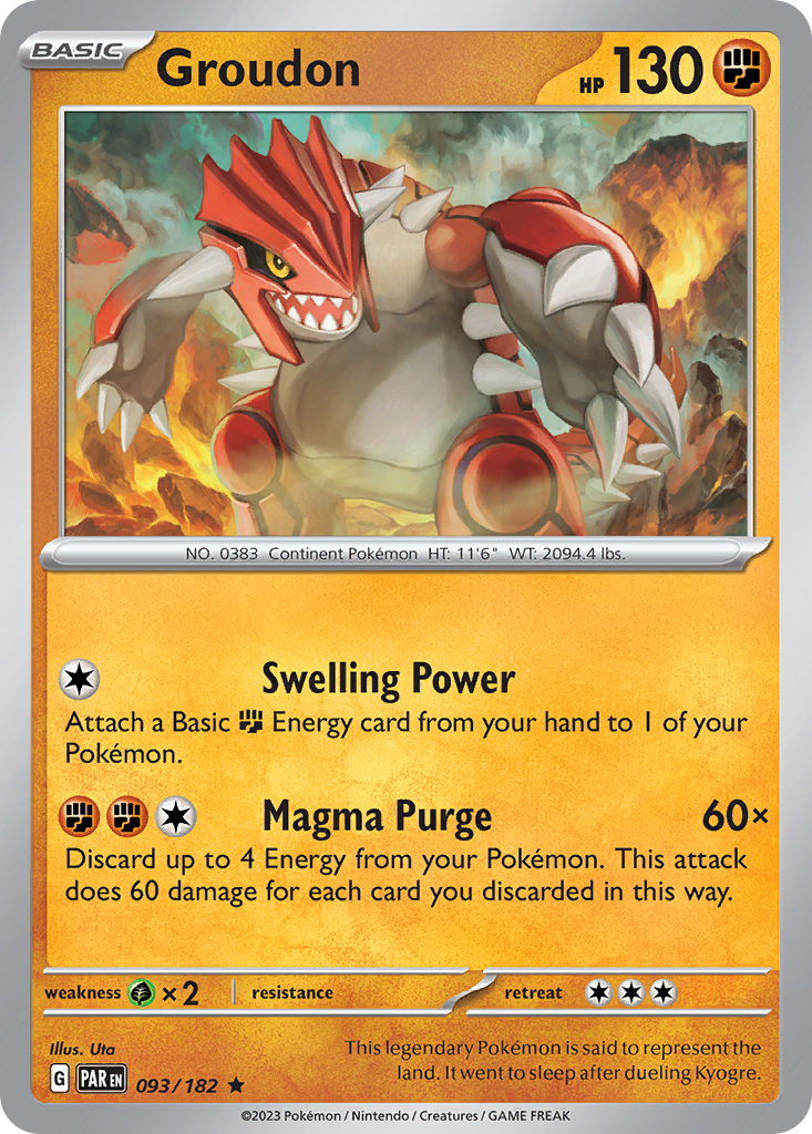 Groudon 93/182 — English Pokémon Paradox Rift (2023)