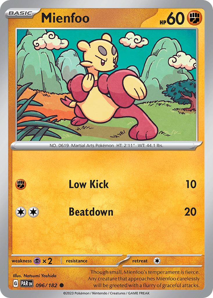 Mienfoo 96/182 — English Pokémon Paradox Rift (2023)