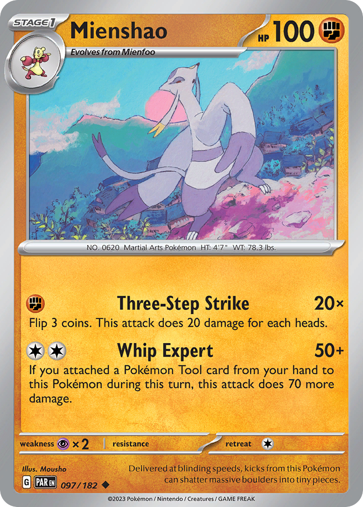Mienshao 97/182 — English Pokémon Paradox Rift (2023)