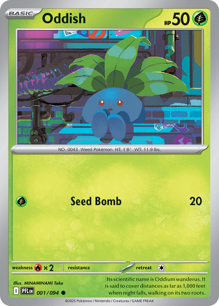 Oddish 1/94 — English Pokémon Phantasmal Flames (2025)