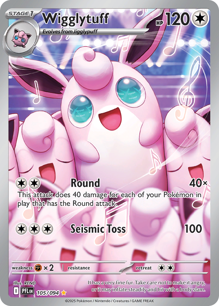 Wigglytuff 105/94 — English Pokémon Phantasmal Flames (2025)
