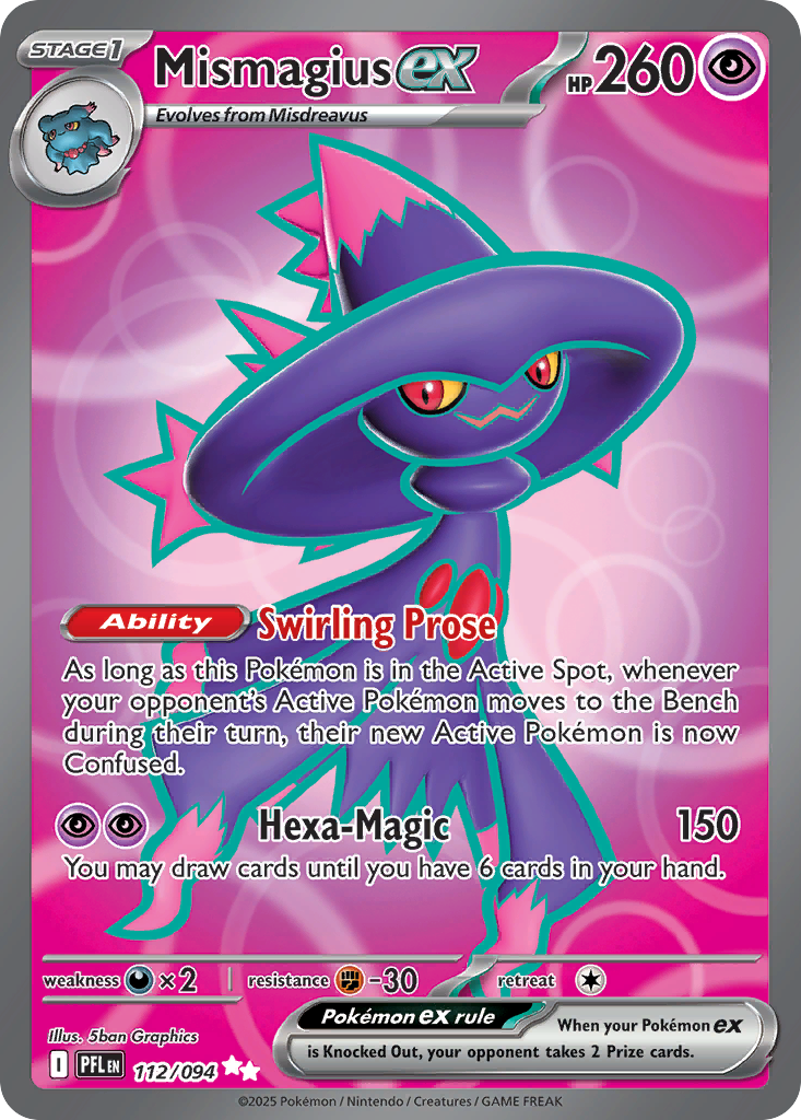 Mismagius ex 112/94 — English Pokémon Phantasmal Flames (2025)