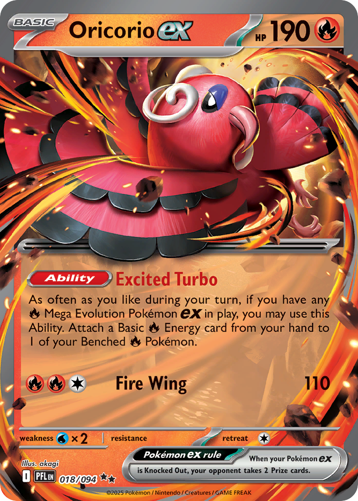 Oricorio ex 18/94 — English Pokémon Phantasmal Flames (2025)
