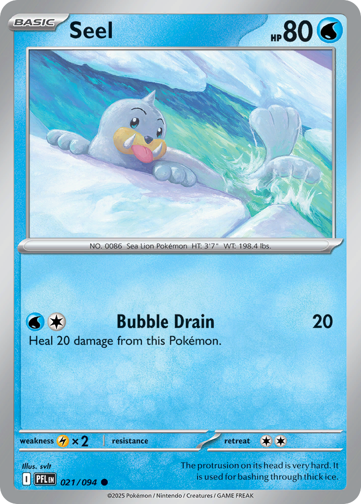 Seel 21/94 — English Pokémon Phantasmal Flames (2025)