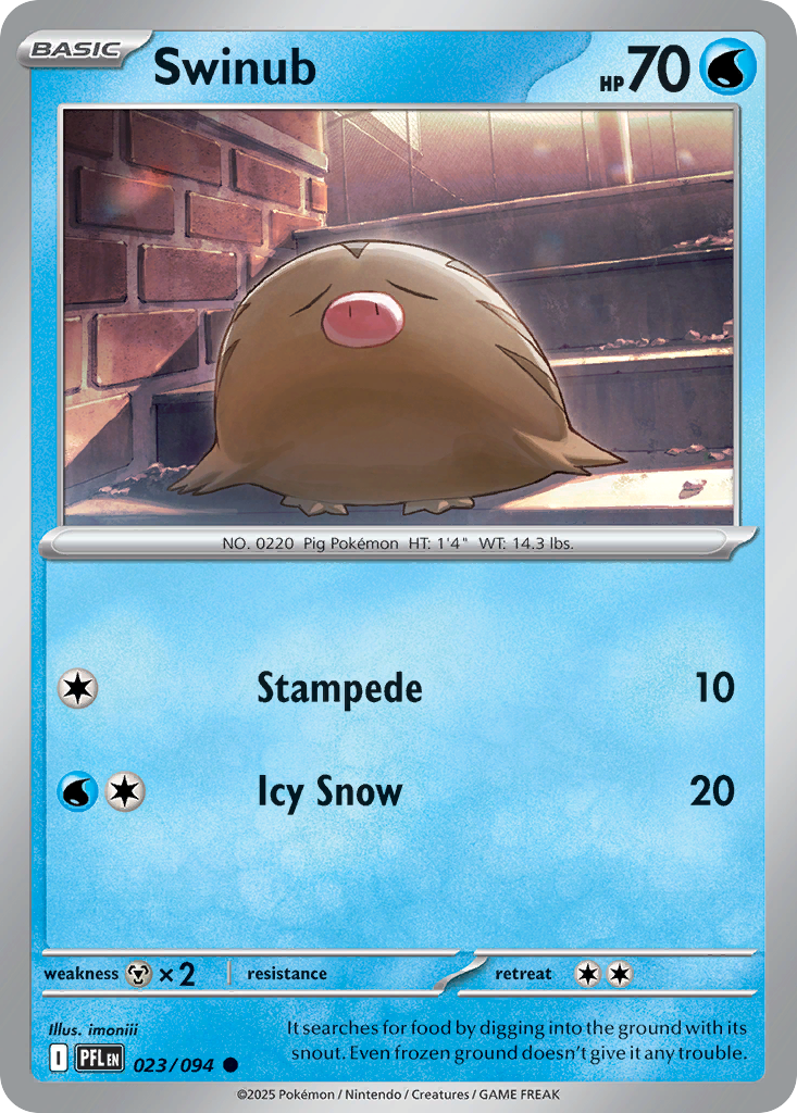 Swinub 23/94 — English Pokémon Phantasmal Flames (2025)