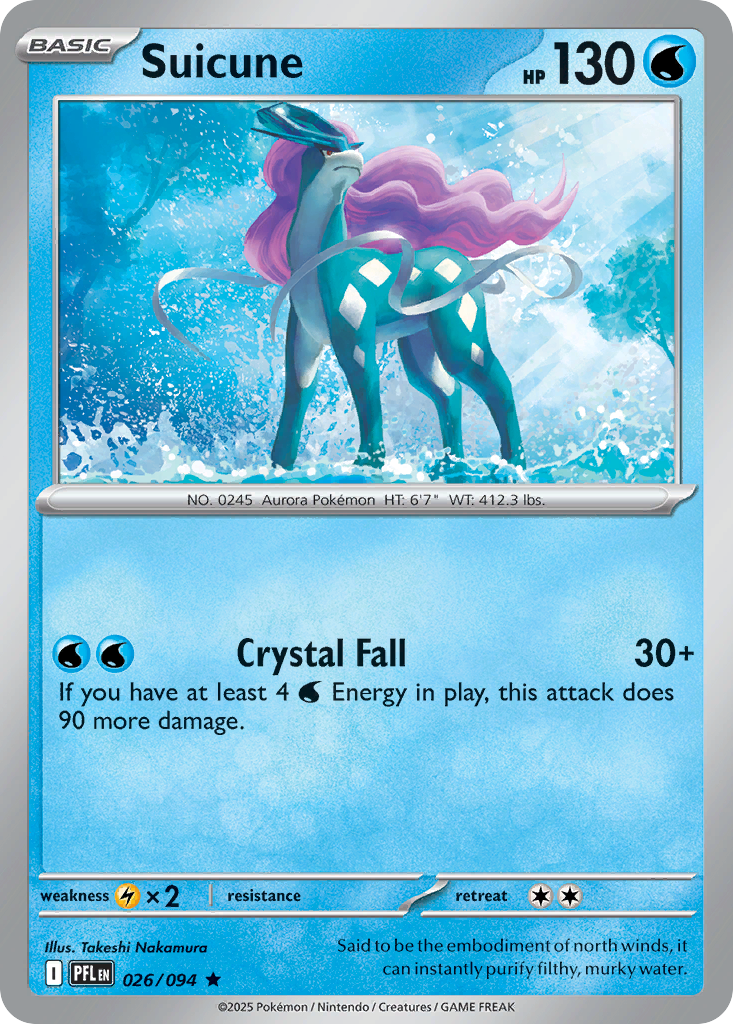 Suicune 26/94 — English Pokémon Phantasmal Flames (2025)