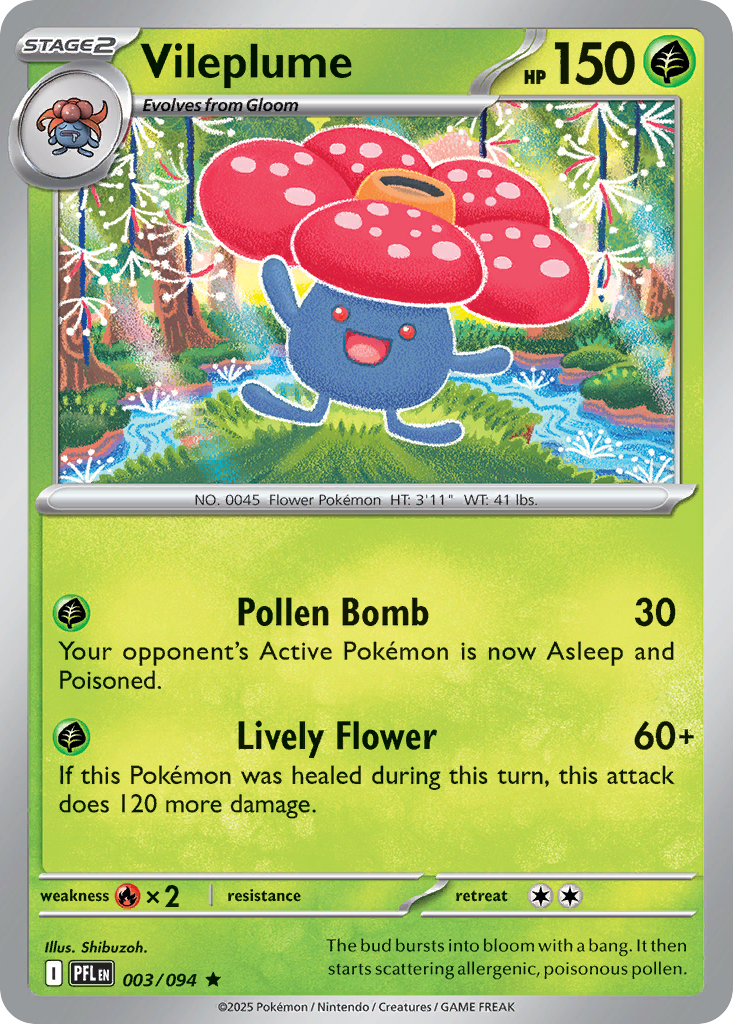 Vileplume 3/94 — English Pokémon Phantasmal Flames (2025)