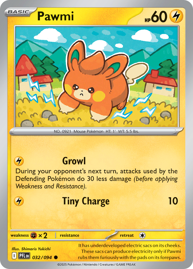 Pawmi 32/94 — English Pokémon Phantasmal Flames (2025)