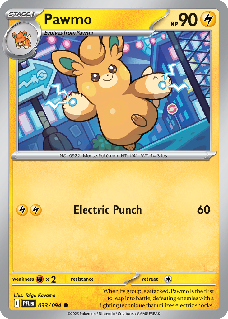 Pawmo 33/94 — English Pokémon Phantasmal Flames (2025)