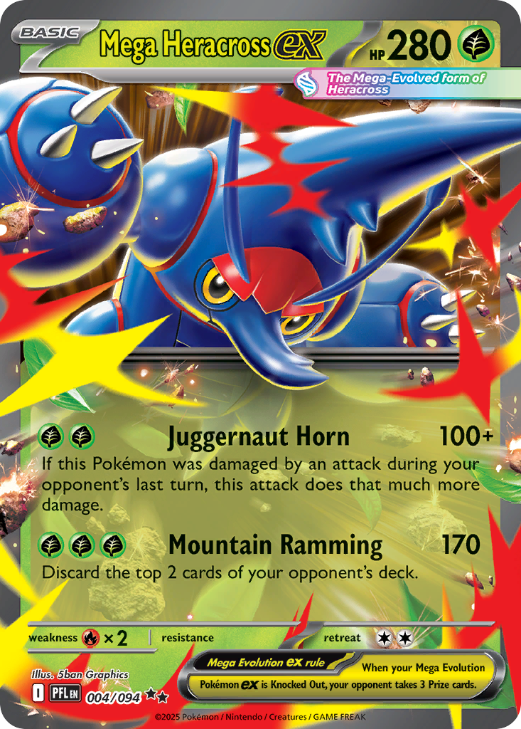 Mega Heracross ex 4/94 — English Pokémon Phantasmal Flames (2025)