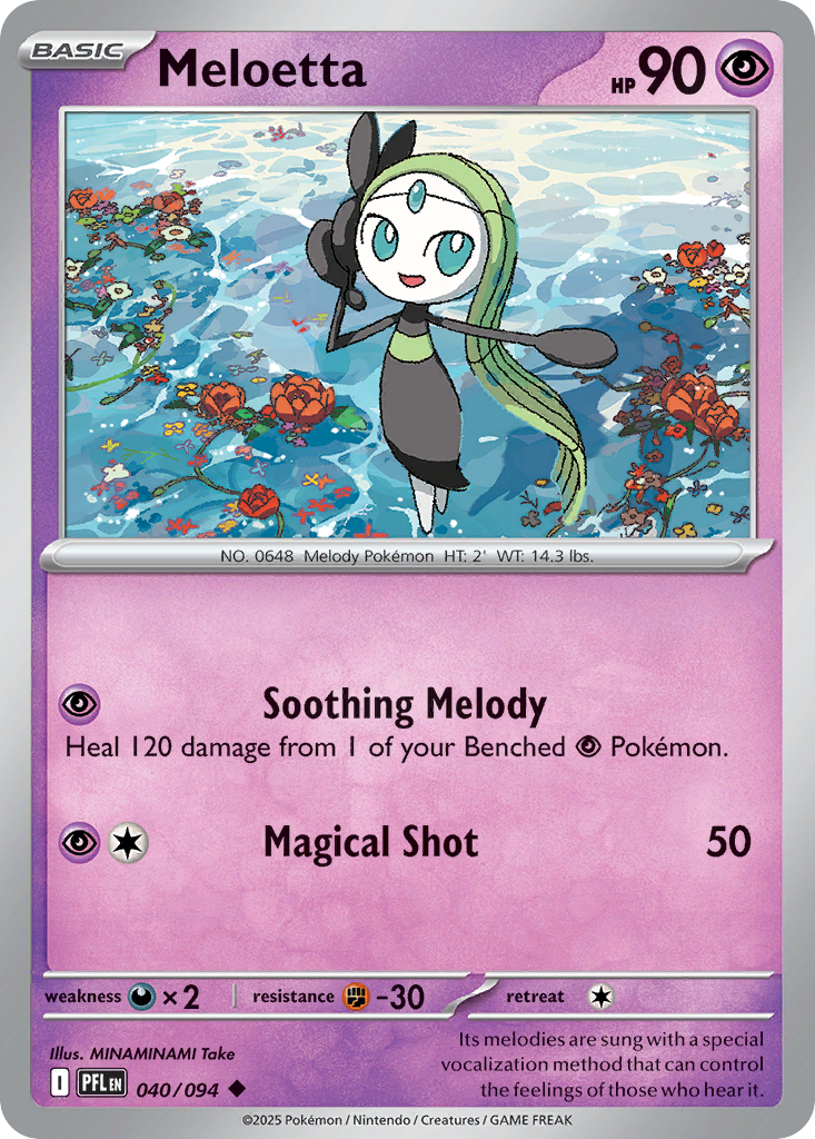 Meloetta 40/94 — English Pokémon Phantasmal Flames (2025)