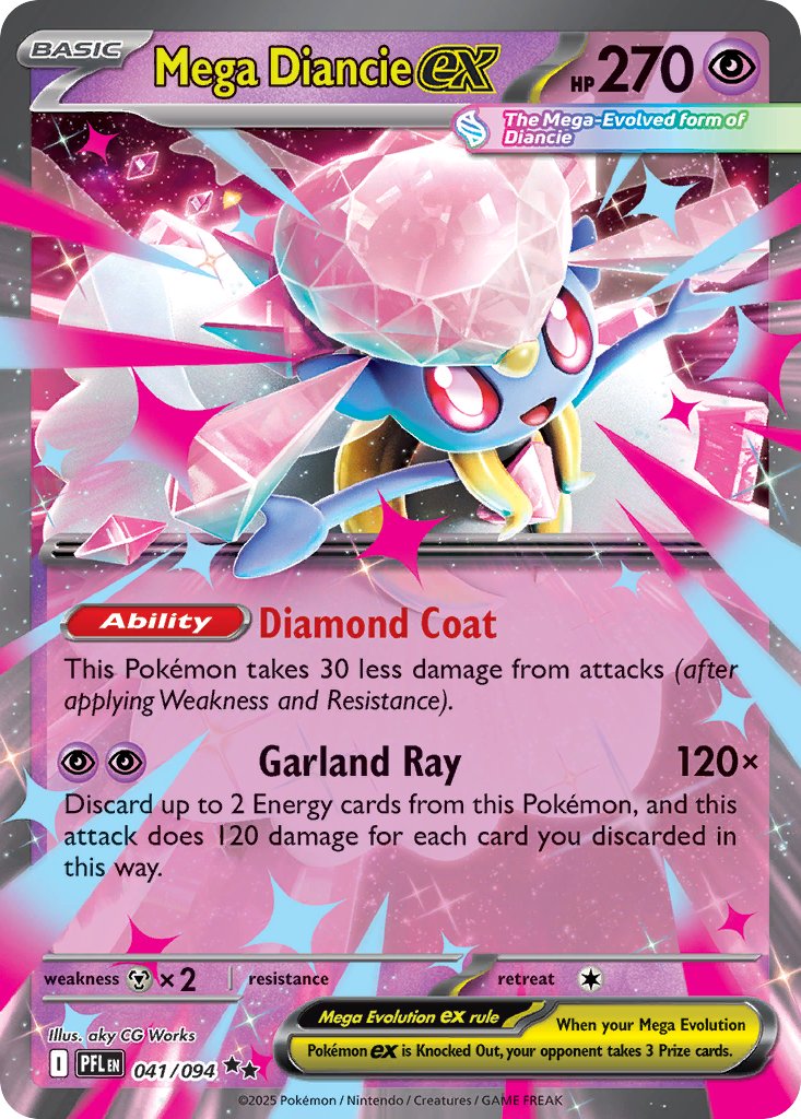 Mega Diancie ex 41/94 — English Pokémon Phantasmal Flames (2025)