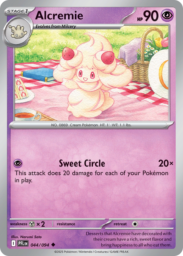 Alcremie 44/94 — English Pokémon Phantasmal Flames (2025)