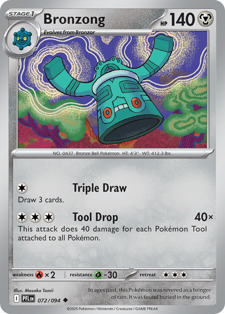 Bronzong 72/94 — English Pokémon Phantasmal Flames (2025)
