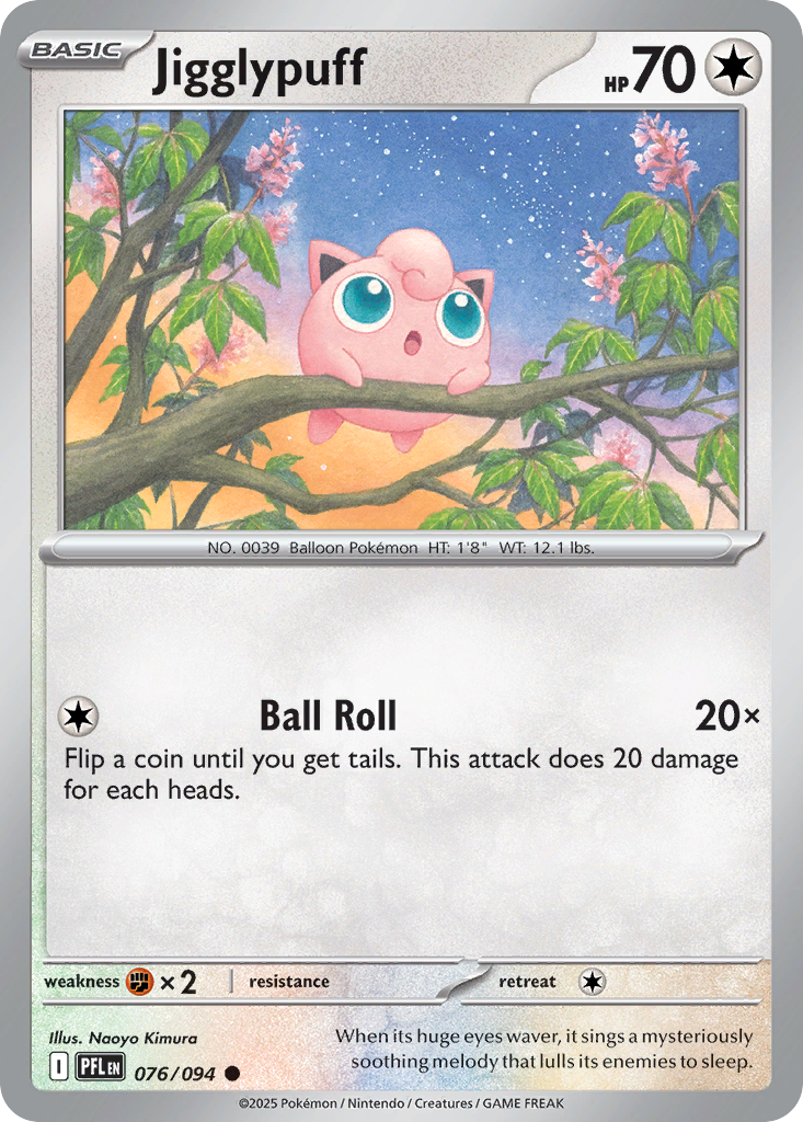 Jigglypuff 76/94 — English Pokémon Phantasmal Flames (2025)
