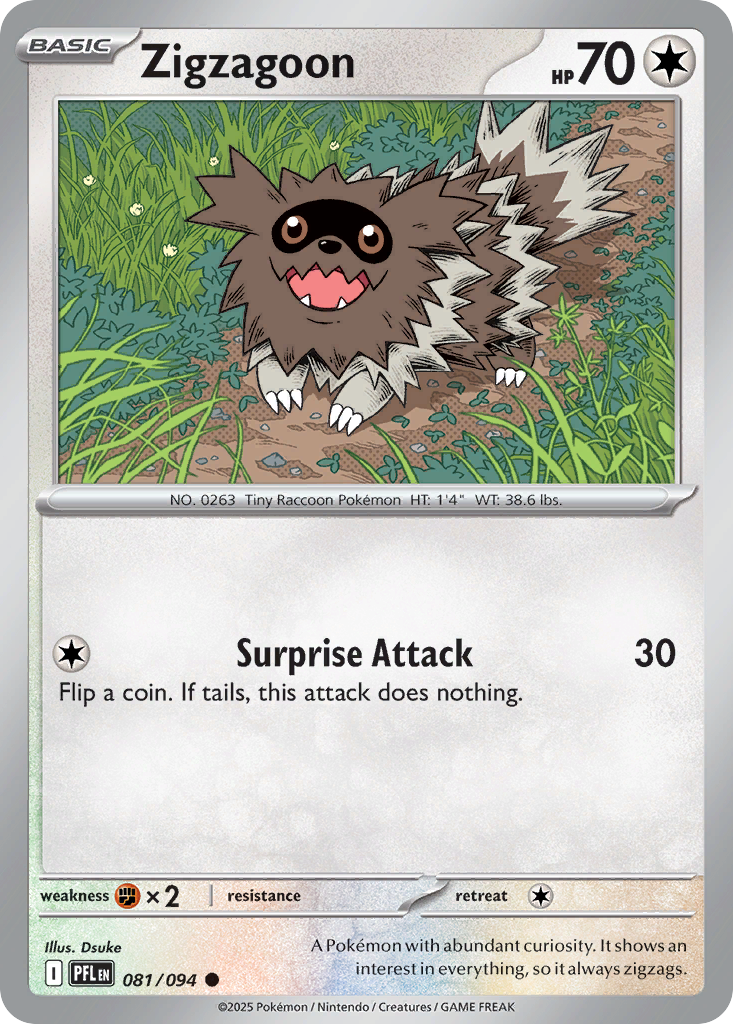 Zigzagoon 81/94 — English Pokémon Phantasmal Flames (2025)
