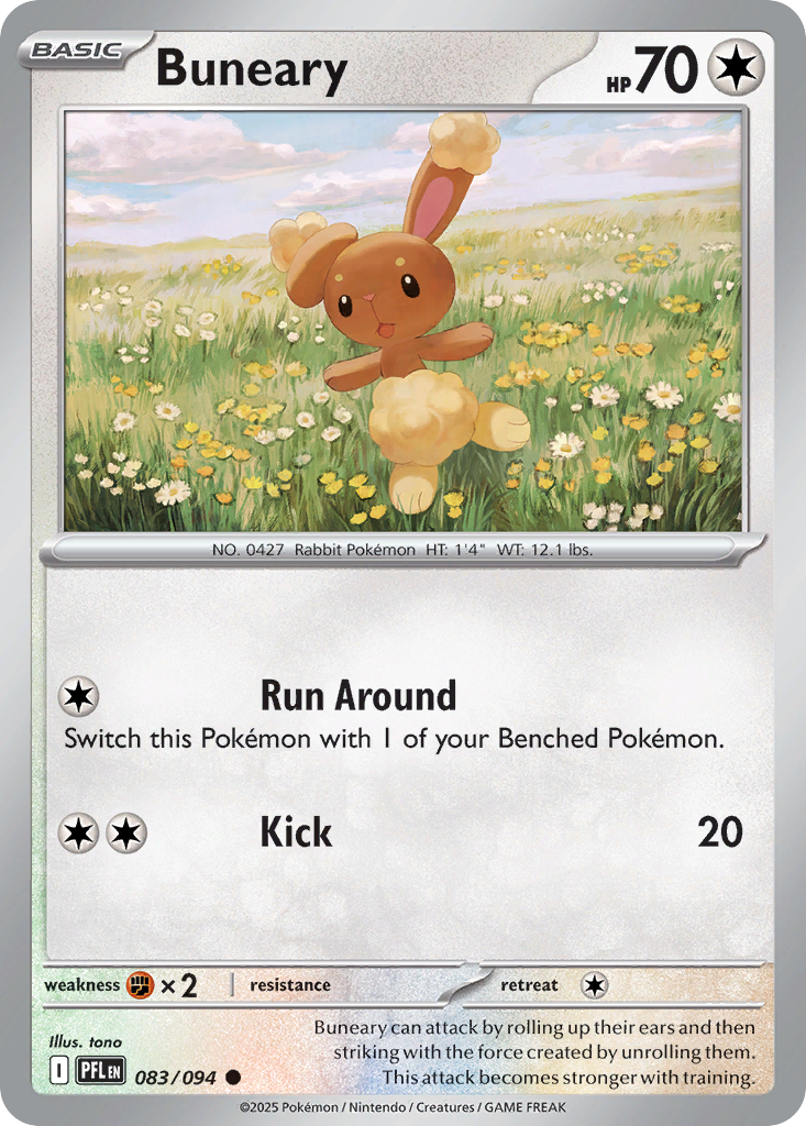 Buneary 83/94 — English Pokémon Phantasmal Flames (2025)