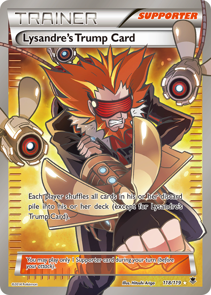 Lysandre's Trump Card 118/119 English Pokémon card from Phantom Forces (2014)